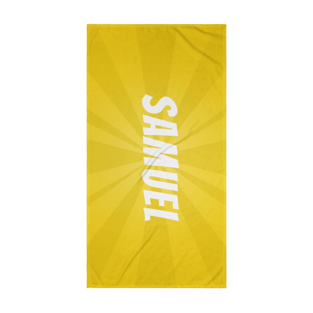 Personalized Sun Burst Beach Towel- Yellow