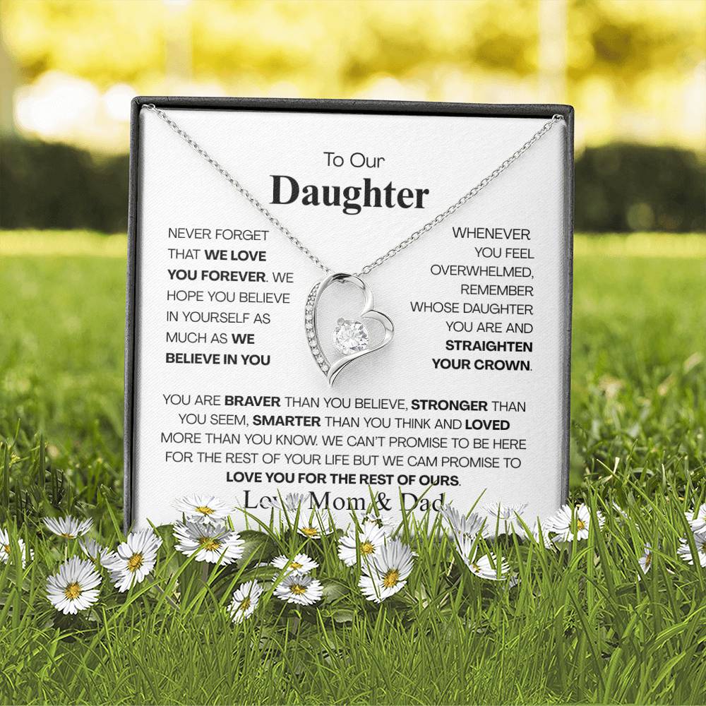 For Daughter from Mom & Dad- We love you Forever Necklace