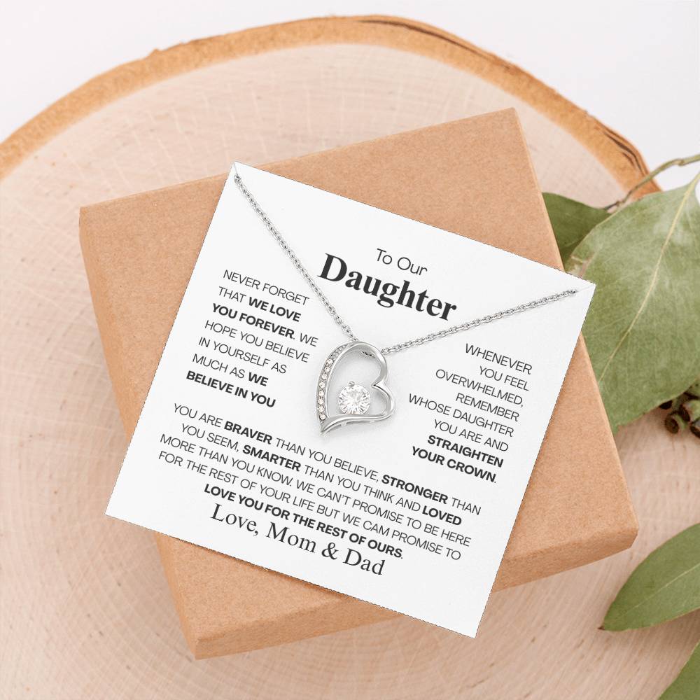 For Daughter from Mom & Dad- We love you Forever Necklace