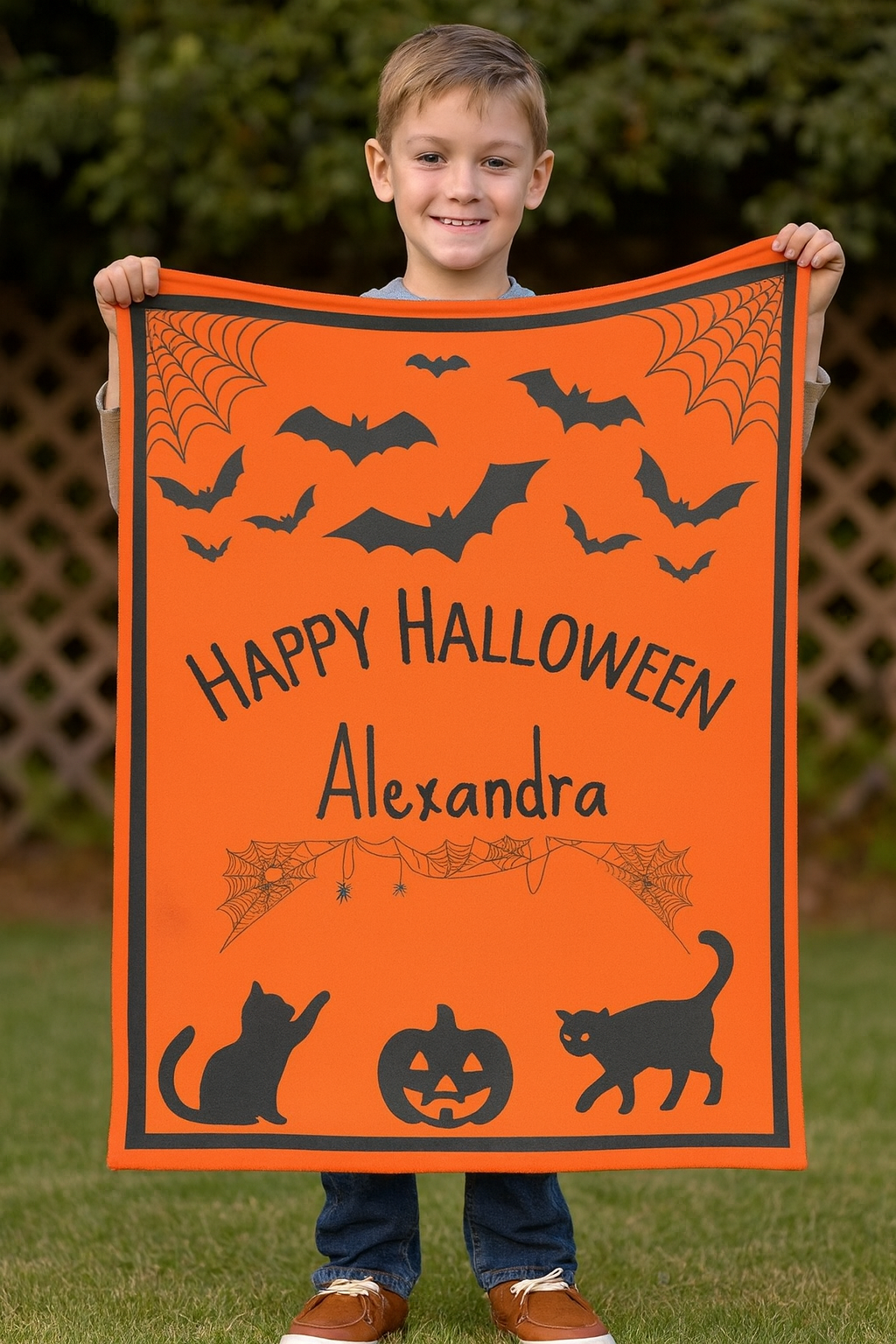 Personalized Cozy Halloween Blanket - 30x40