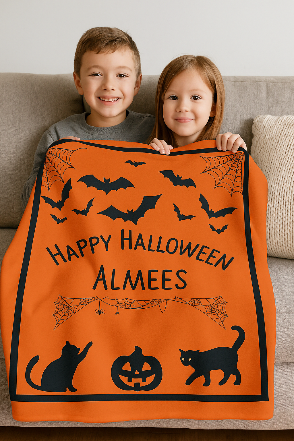 Personalized Cozy Halloween Blanket - 30x40