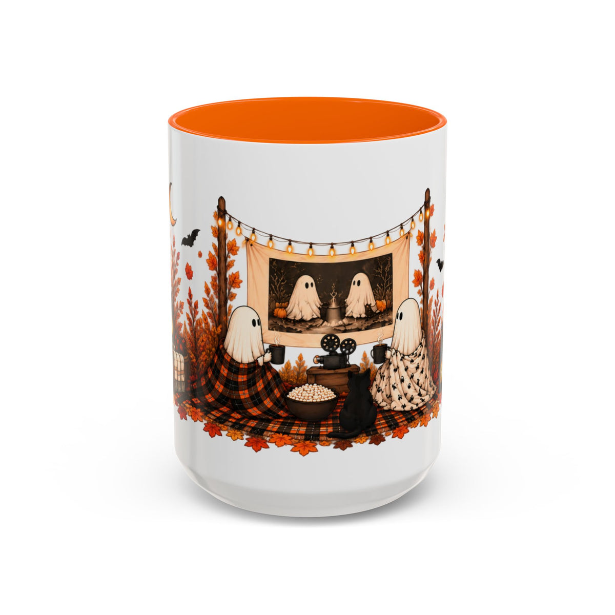 Cozy Ghost Movie Night Halloween Mug