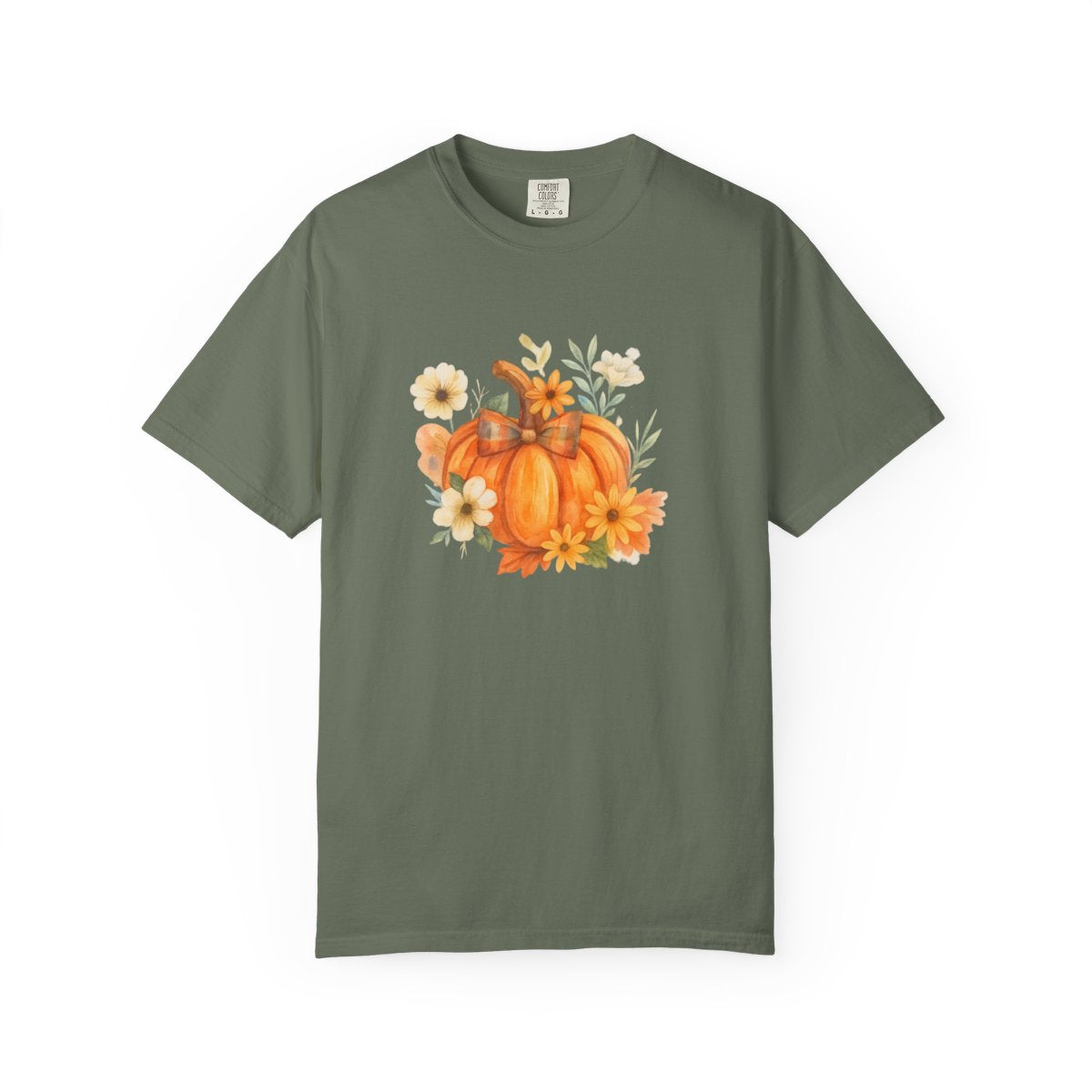 Pumpkin Floral Comfort Colors T-Shirt – Fall Graphic Tee