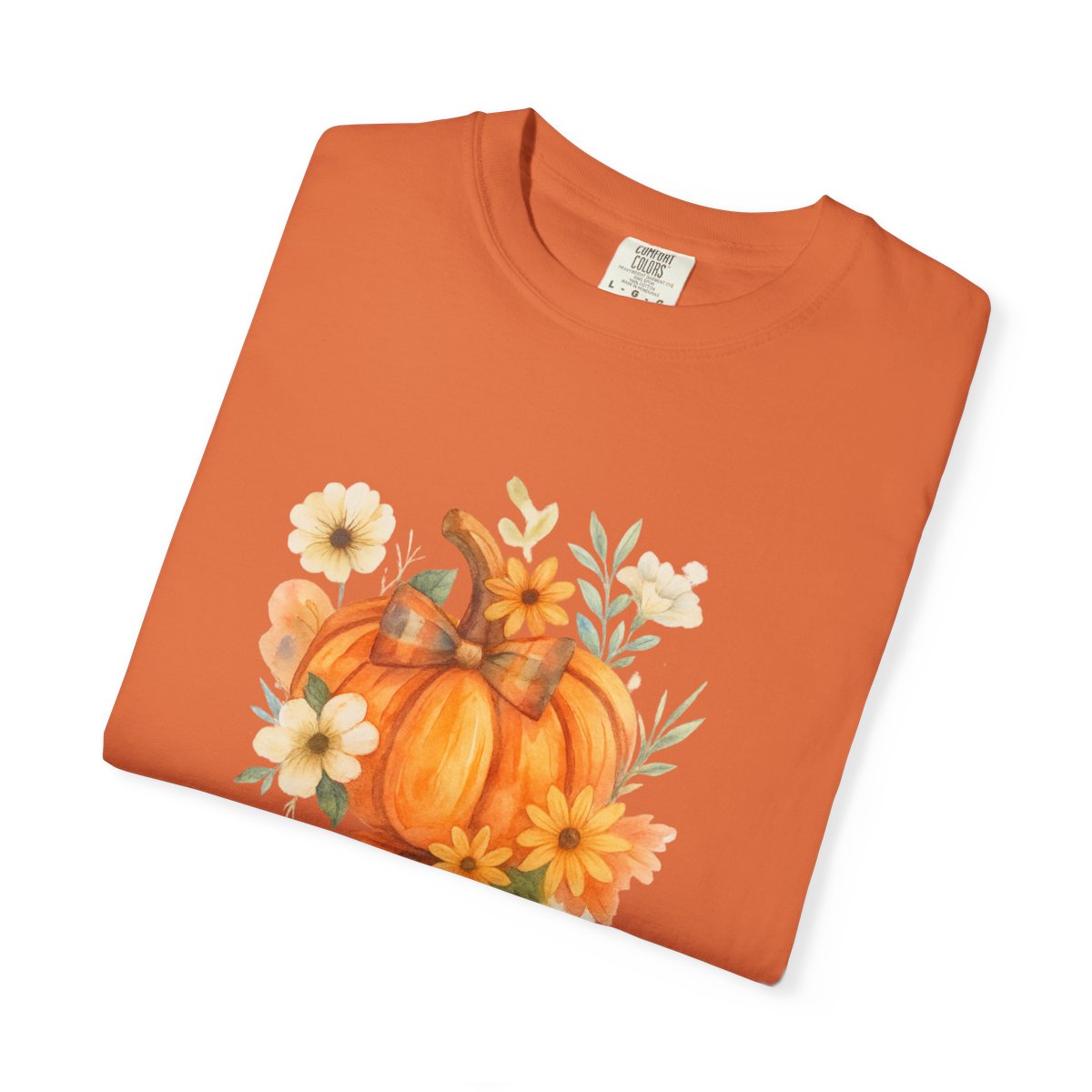 Pumpkin Floral Comfort Colors T-Shirt – Fall Graphic Tee