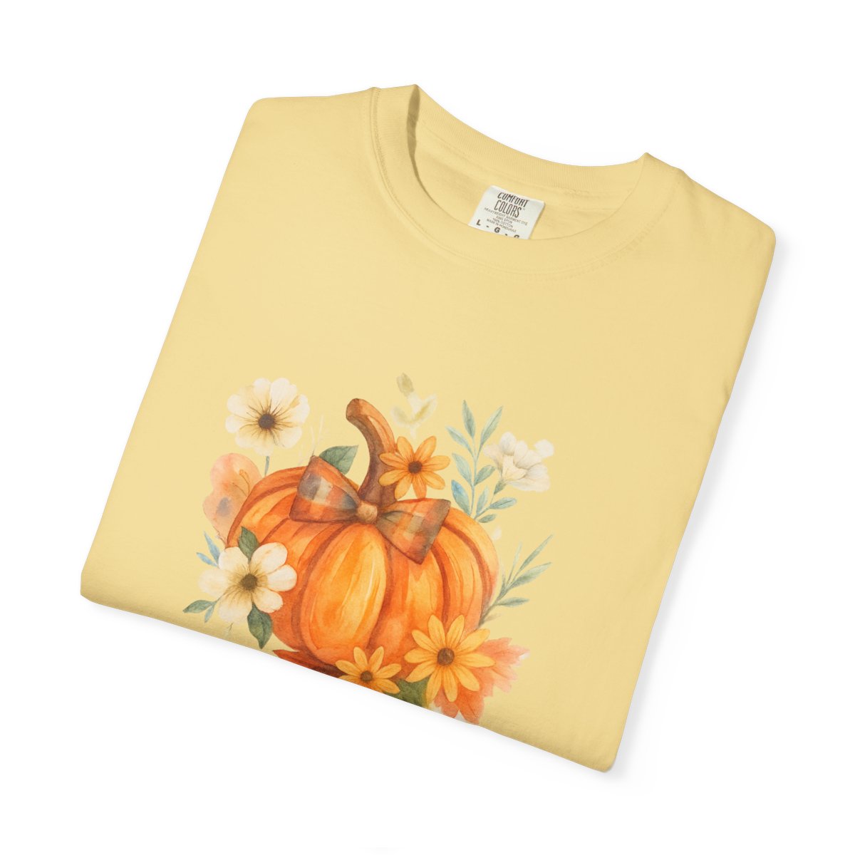Pumpkin Floral Comfort Colors T-Shirt – Fall Graphic Tee
