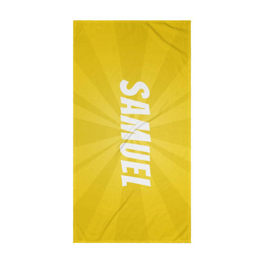 Personalized Sun Burst Beach Towel- Yellow