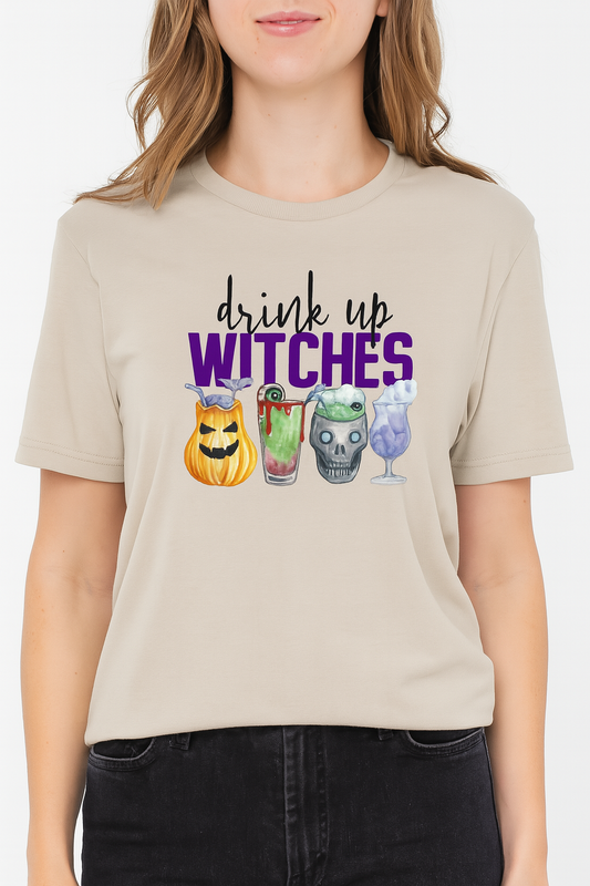 Drink Up Witches Halloween Shirt – Funny Party Tee, Matching Group Costume, Spooky Season Gift, Unisex