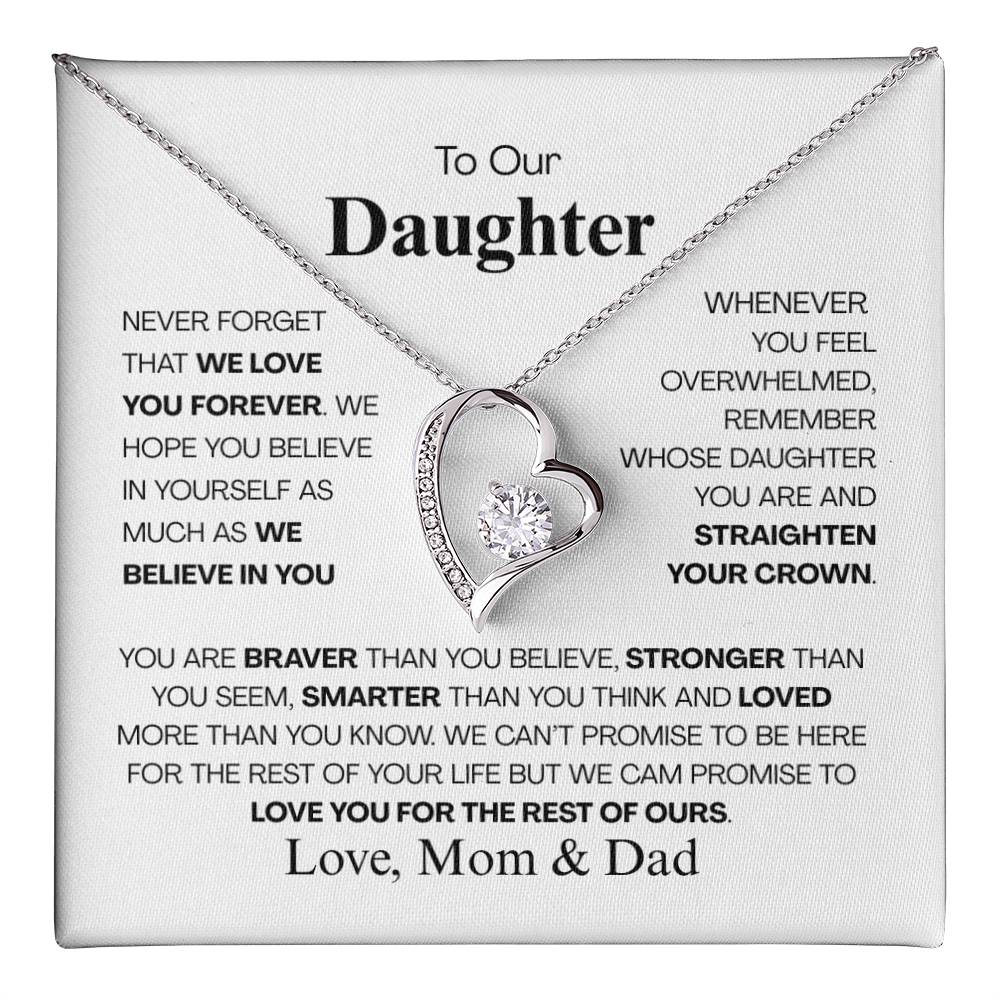 For Daughter from Mom & Dad- We love you Forever Necklace