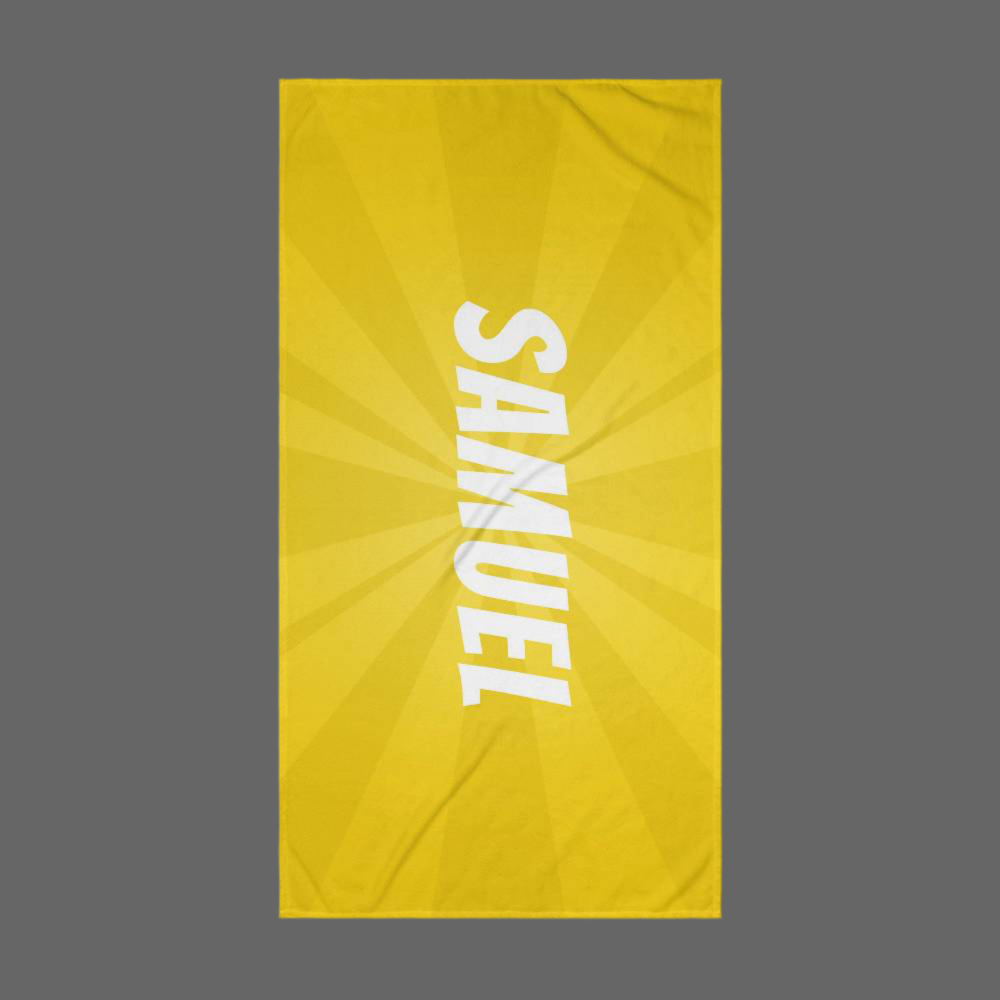 Personalized Sun Burst Beach Towel- Yellow