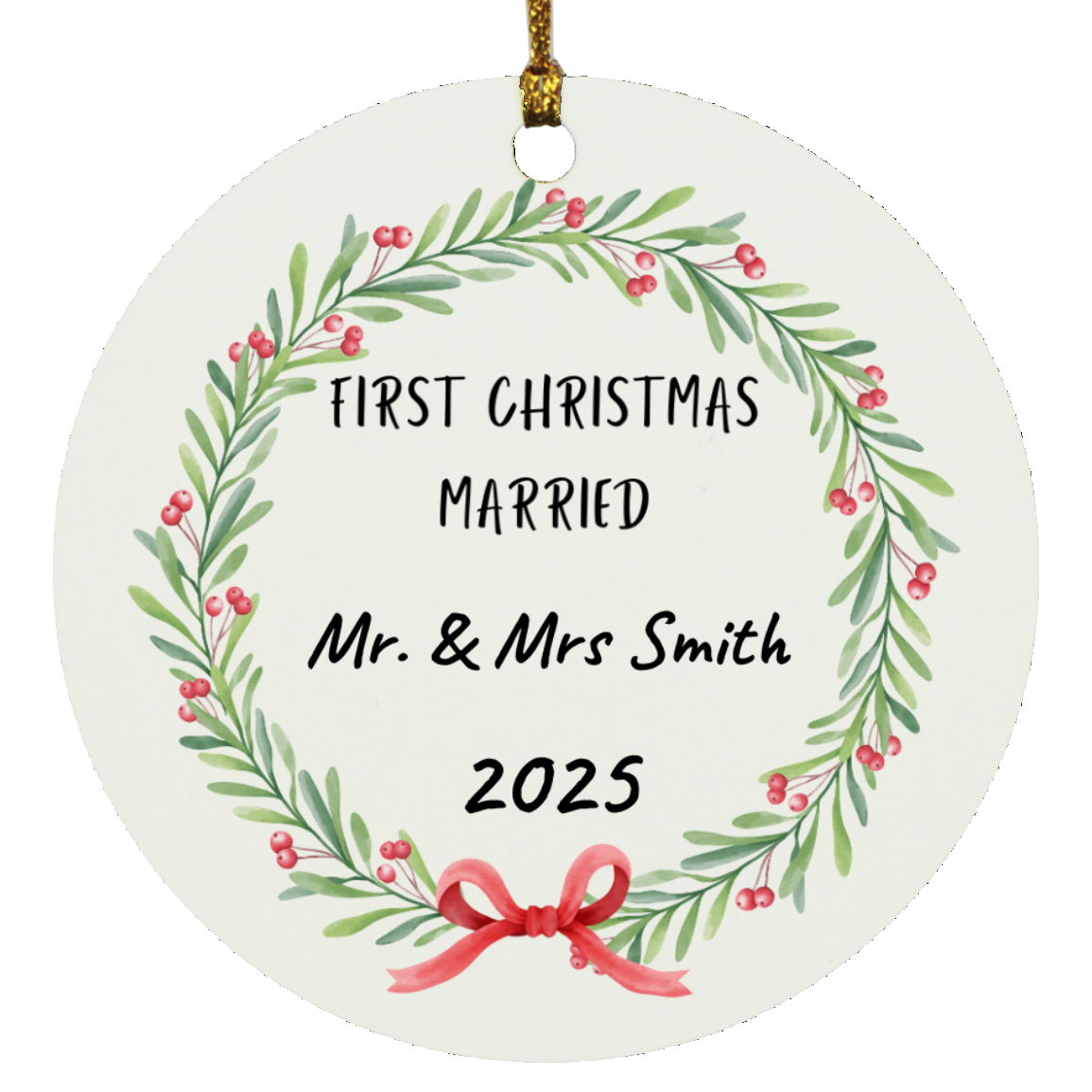 First Christmas Married Christmas Ornament