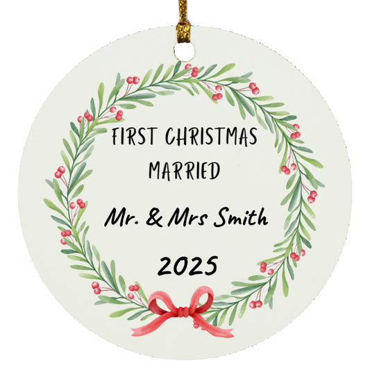 First Christmas Married Christmas Ornament