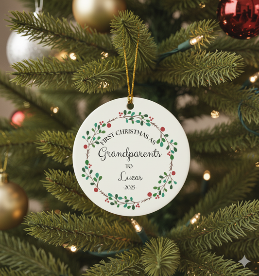 FIRST CHRISTMAS AS GRANDPARENTS Ornament