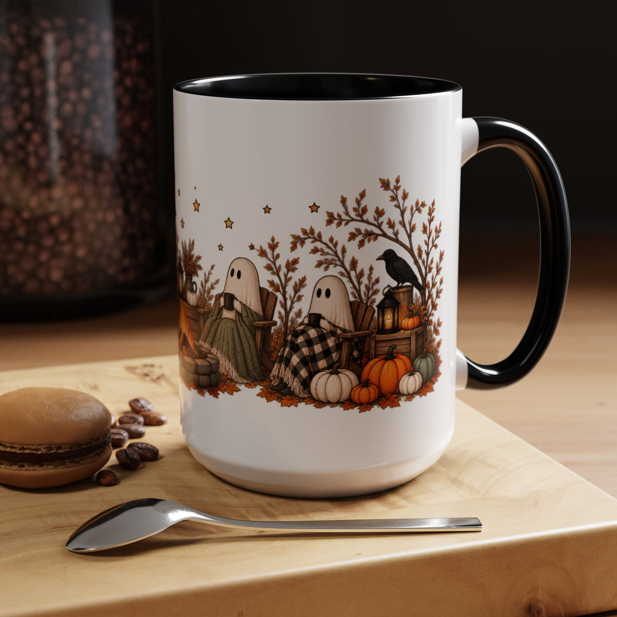 Cozy Ghost Campfire Halloween Mug