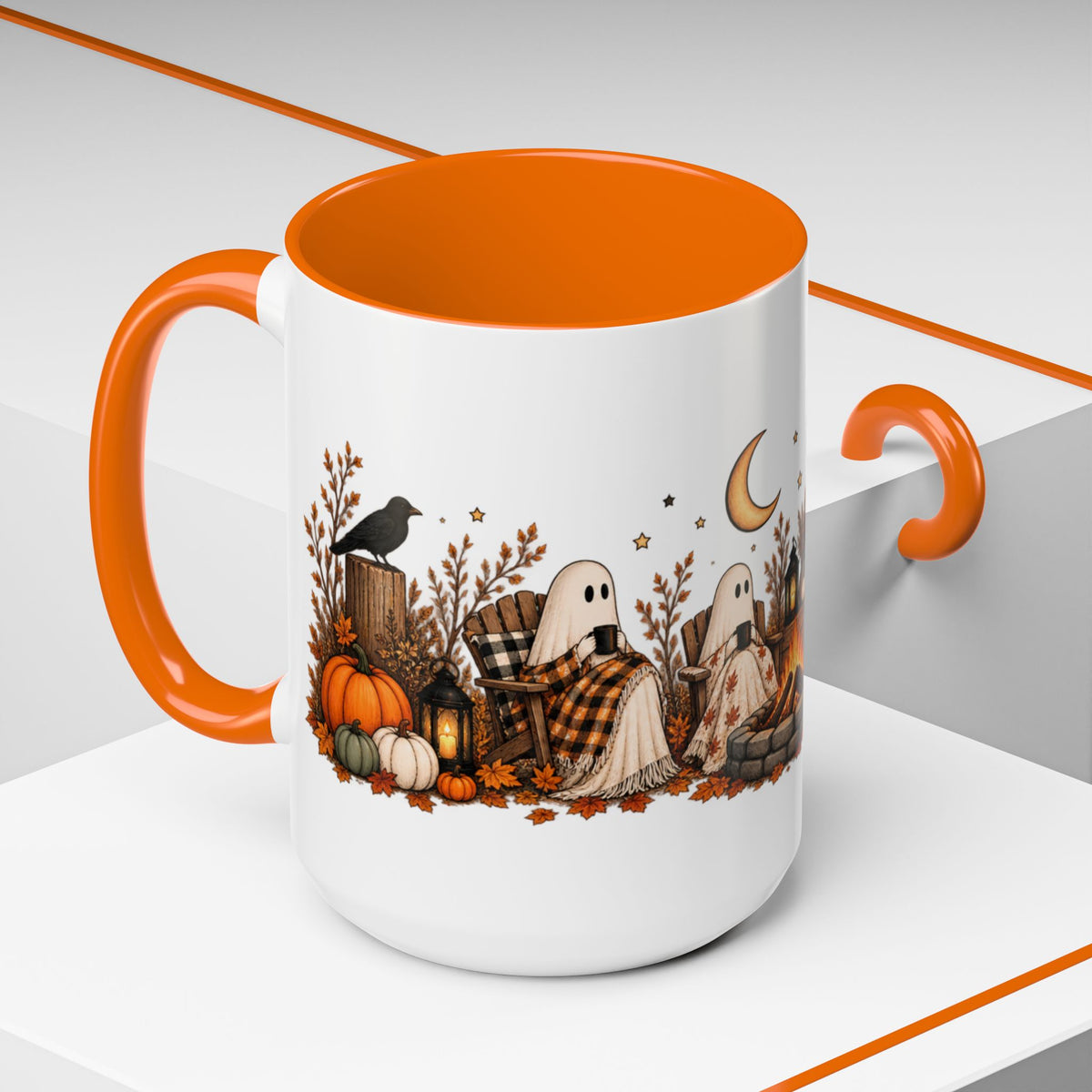 Cozy Ghost Campfire Halloween Mug