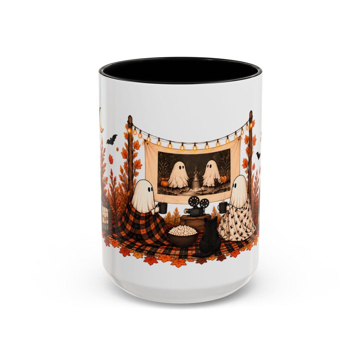 Cozy Ghost Movie Night Halloween Mug
