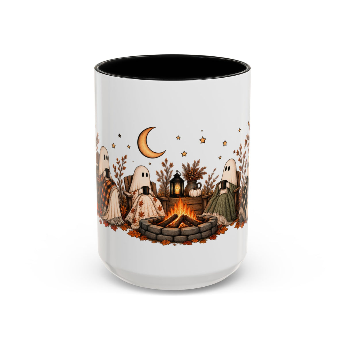 Cozy Ghost Campfire Halloween Mug