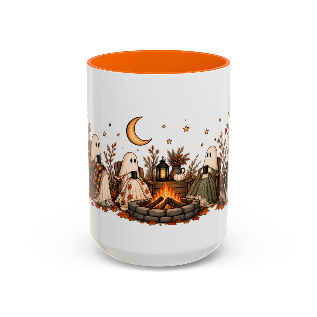 Cozy Ghost Campfire Halloween Mug