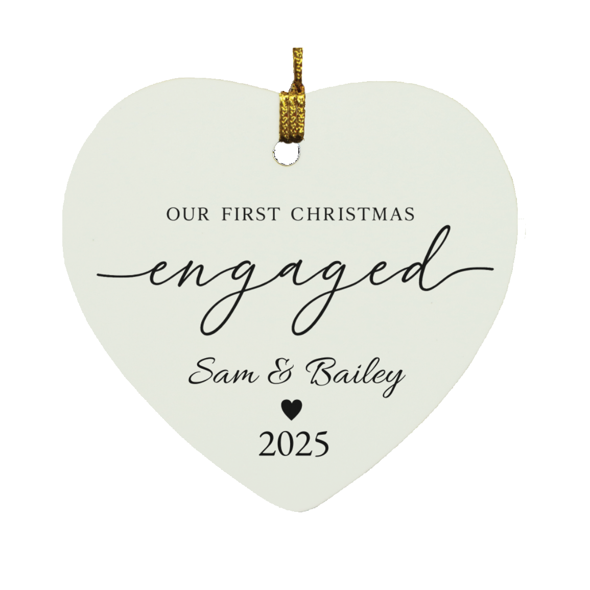 Personalized Engaged Ornament 2025 – First Christmas Together Gift for Couples