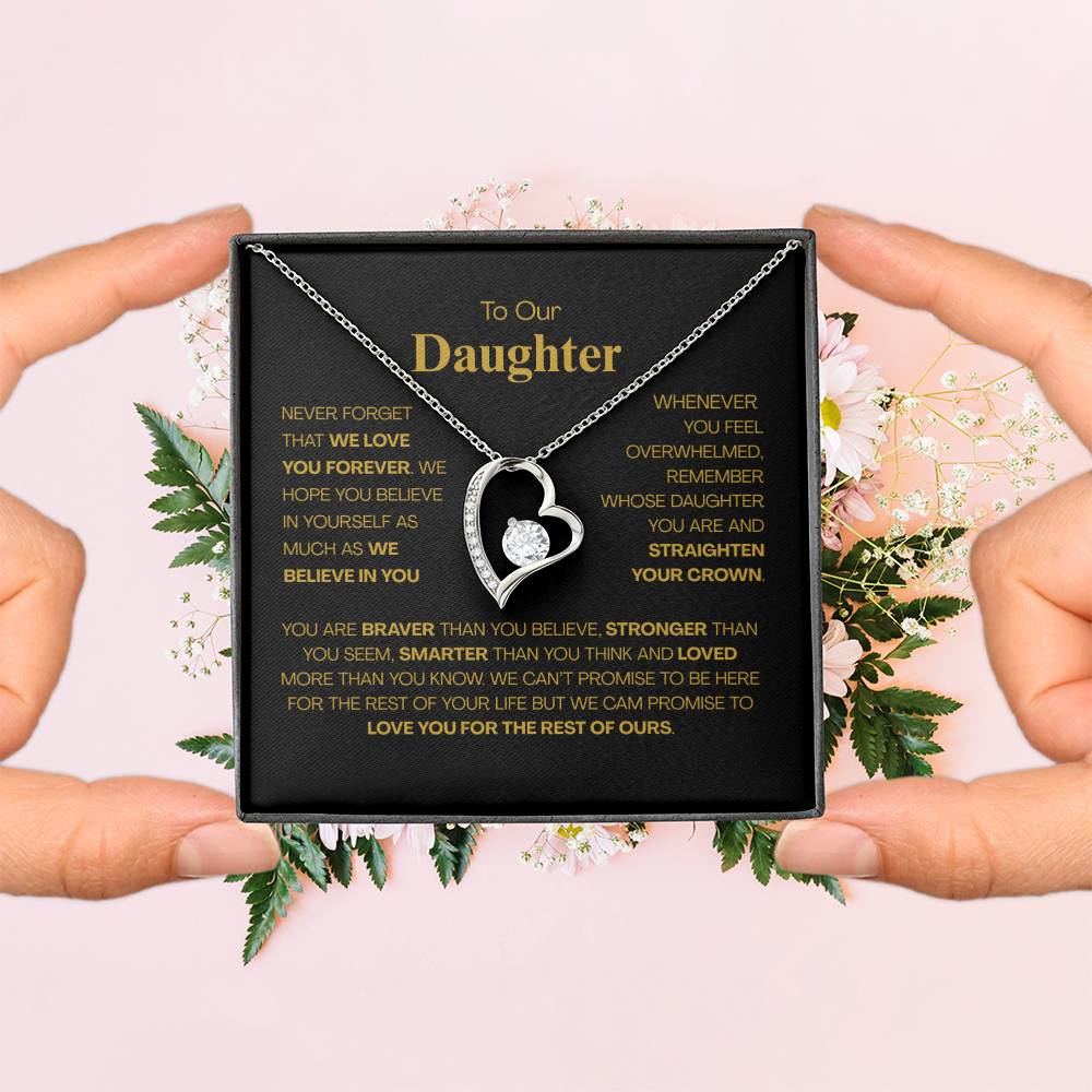Forever Love Necklace- For Daughter form Mom & Dad