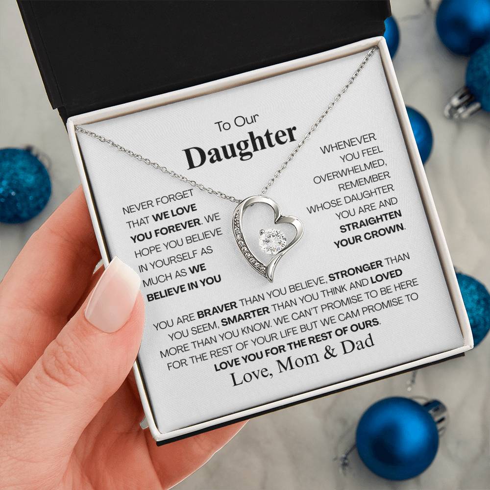 For Daughter from Mom & Dad- We love you Forever Necklace