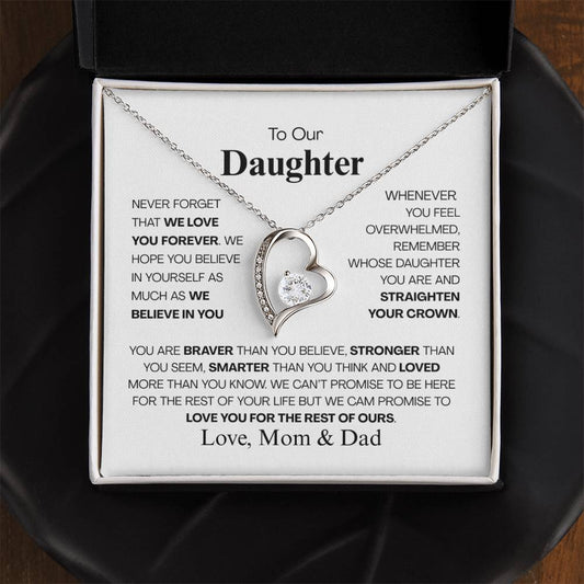 For Daughter from Mom & Dad- We love you Forever Necklace