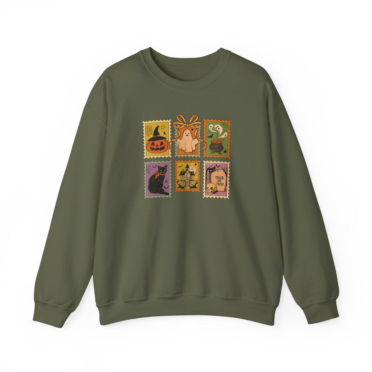 Vintage Halloween Postage Stamp Sweatshirt